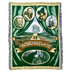 THE WIZARD OF OZ VINTAGE WOVEN TAPESTRY THROW BLANKET
